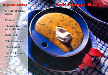 Cold Mango Soup recipe from Mackerel Sky Gallery of Contemporary Craft